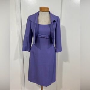 Tahari Purple Dress with Bow Detail